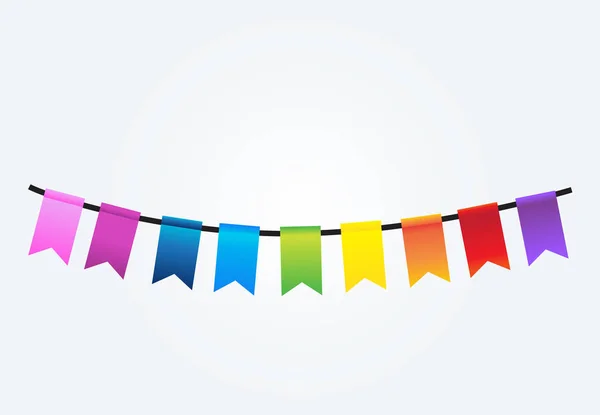 Party flagi kolorowy projekt uroczystości — Wektor stockowy