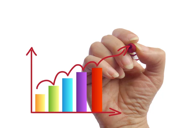 El çizim bir istatistik iş çubukları — Stok fotoğraf