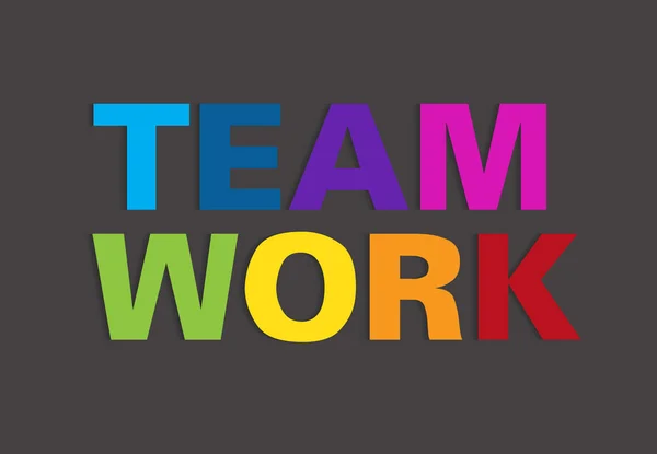 Palabra colorida de trabajo en equipo — Archivo Imágenes Vectoriales