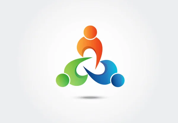 Logo travail d'équipe unité personnes image vectorielle — Image vectorielle
