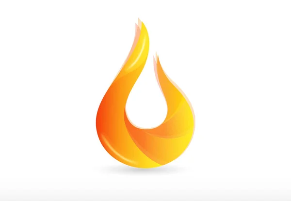 Fuego llamas logo vector — Vector de stock