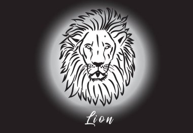 Aslan kafa stilize logo vektör