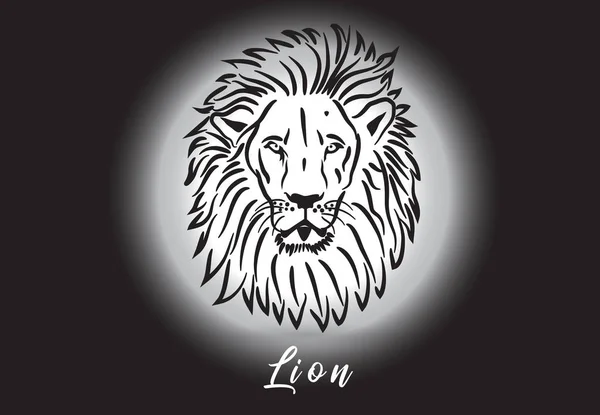 Cabeza de león logotipo estilizado vector — Vector de stock