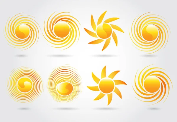 Ensemble d'image vectorielle logo soleil — Image vectorielle