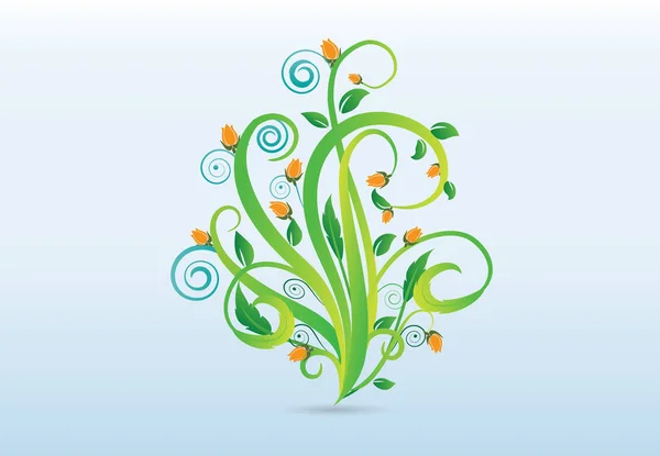 Wirbeliges florales Vektorbild — Stockvektor