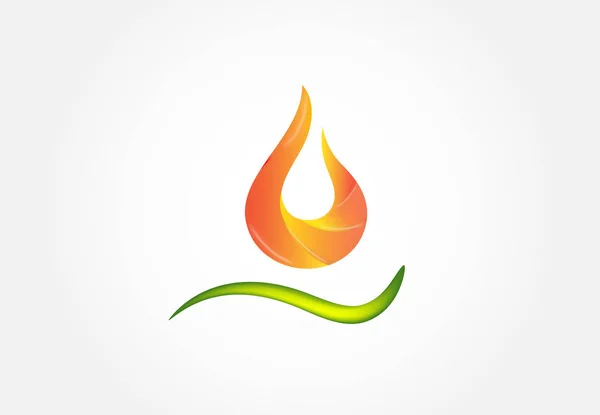 Flammes feu logo vecteur — Image vectorielle