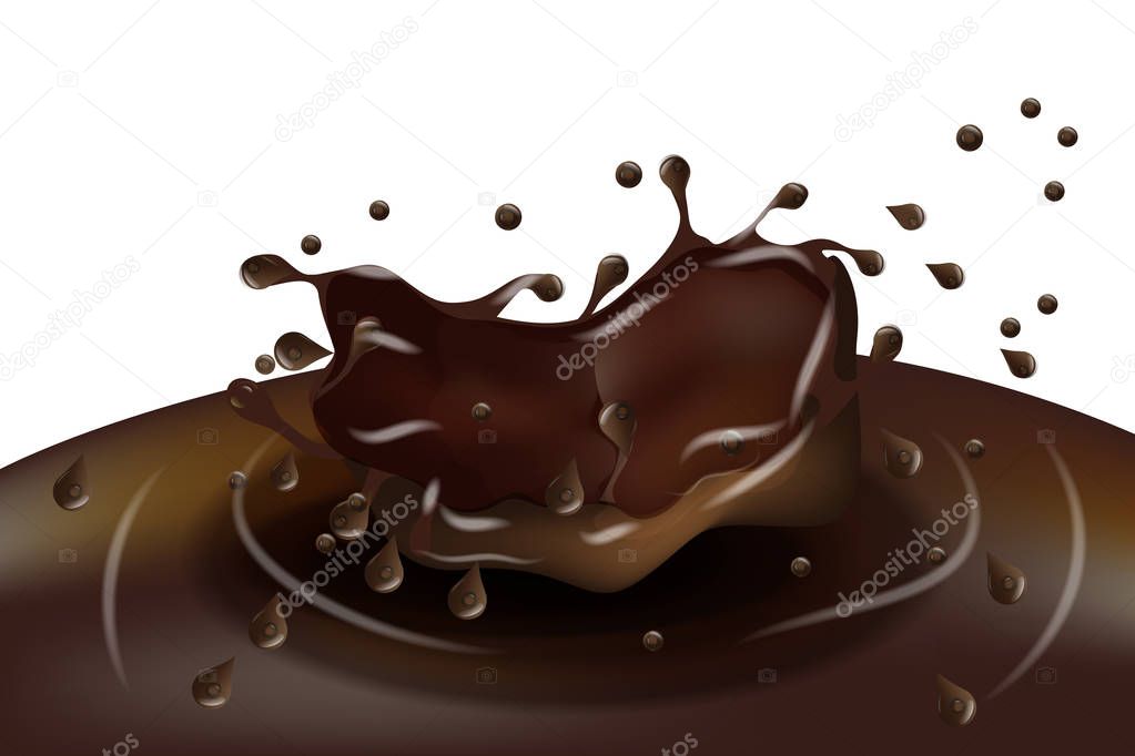 Dark chocolate splash motion