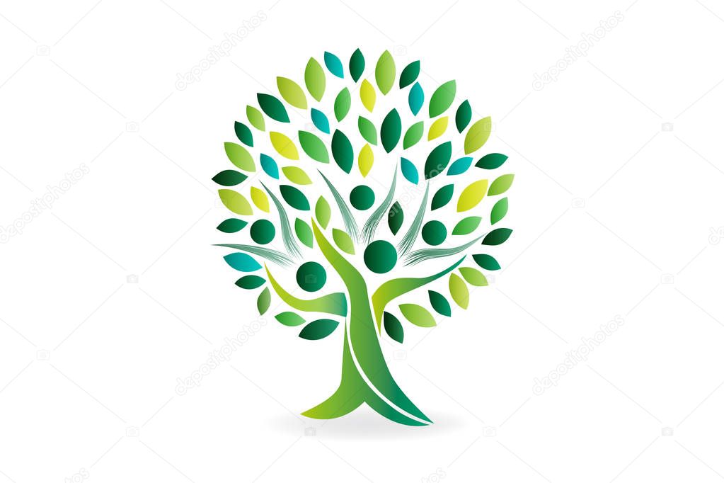Logo tree people ecology symbol