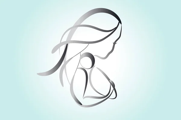 Woman and baby logo vector — 스톡 벡터