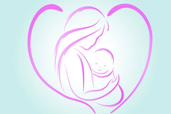 Вектор логотипу матері та сина — стоковий вектор