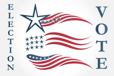 Amerikan bayrakları illüstrasyon vektörü kümesi