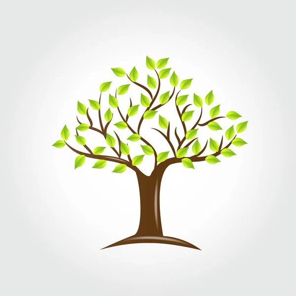 Logo albero foglie verdi icona vettore — Vettoriale Stock