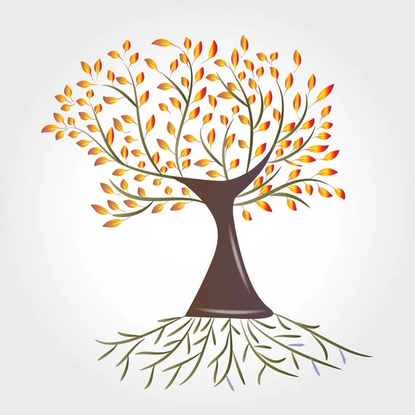 Logo fall tree symbol icon vector — Stock Vector