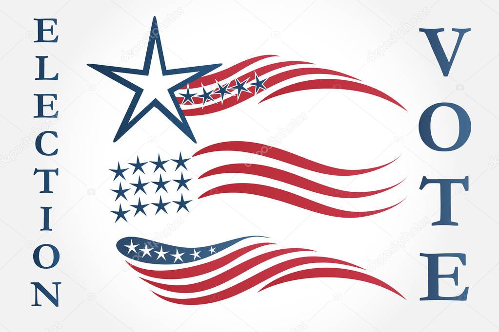 Set of American flags illustration vector image design