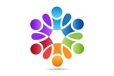 Logo vektörü yardımcı kişiler takım çalışması