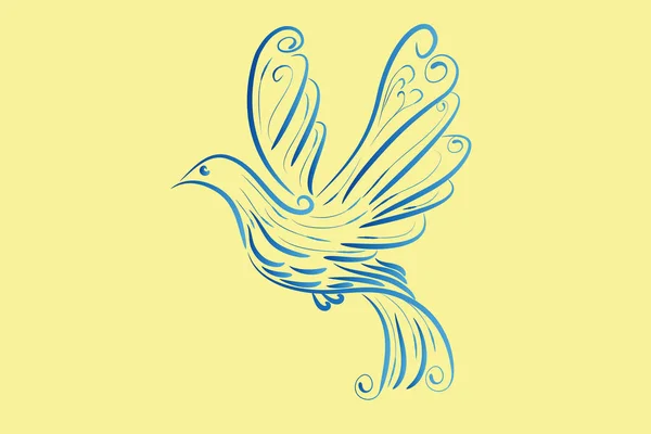 Vogel Taube fliegen Logo — Stockvektor