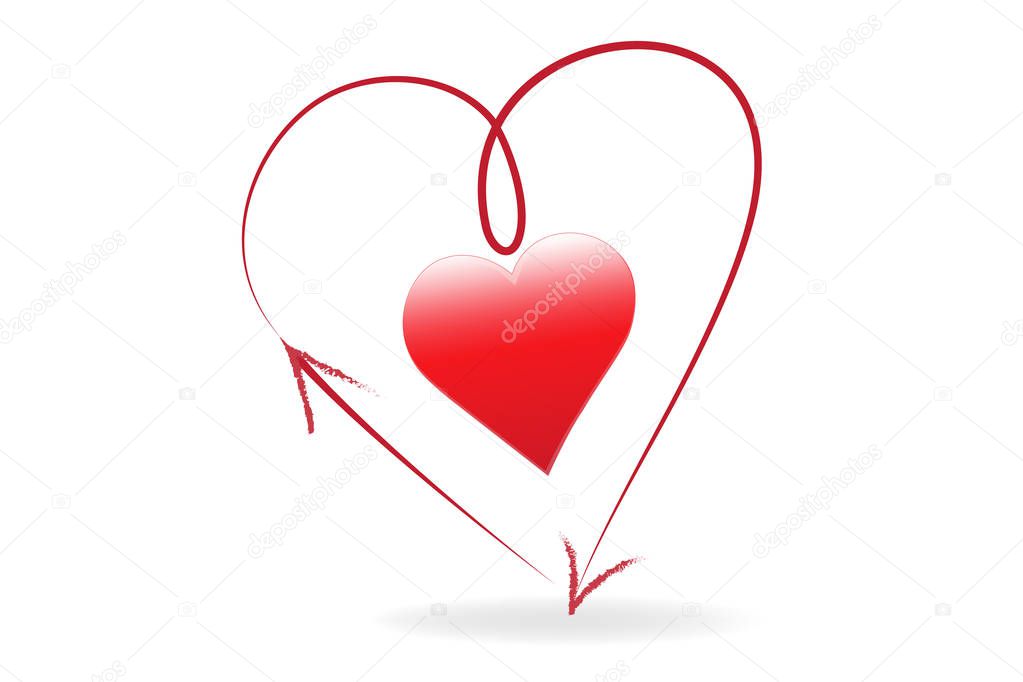 Heart love arrow symbol vector logo design