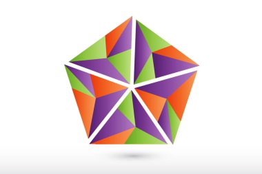 Soyut çokgen logo vektörü
