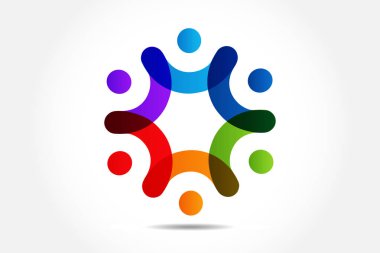 Logo takım çalışması insanlar el ele tutuşan vektör