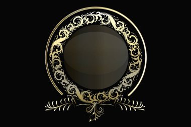 Çelenk altın çiçek yıldönümü eleman vektör logosu