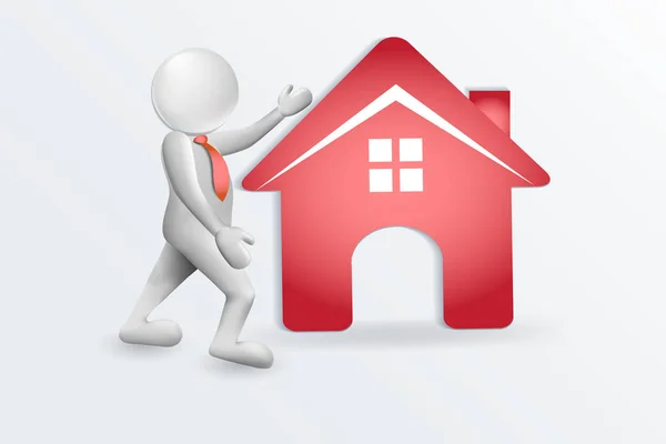 房地产经纪人和红房子标志矢量 — 图库矢量图片