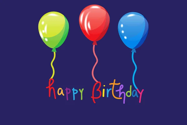 Balões de aniversário feliz — Vetor de Stock