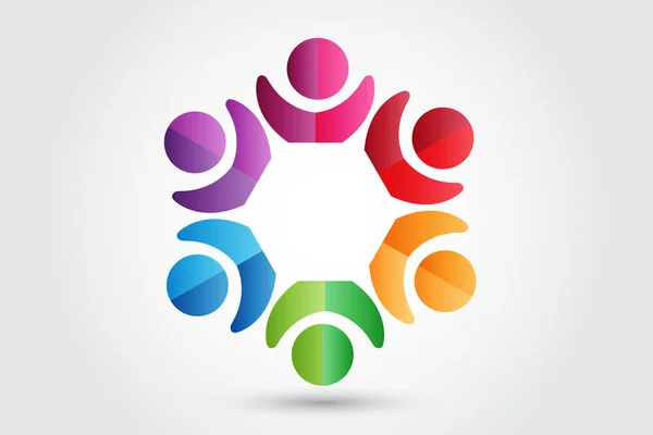 Logo Einheit Menschen — Stockvektor