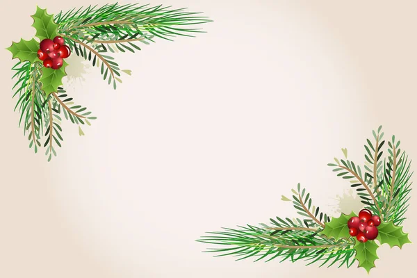 Kerst kersen frame vector — Stockvector