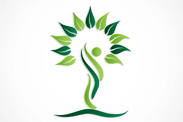 Logo Baum Menschen Symbol — Stockvektor