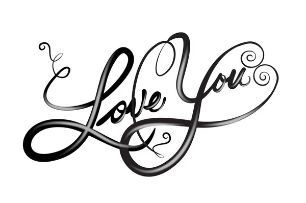 Love you stylized word background — Stock Vector