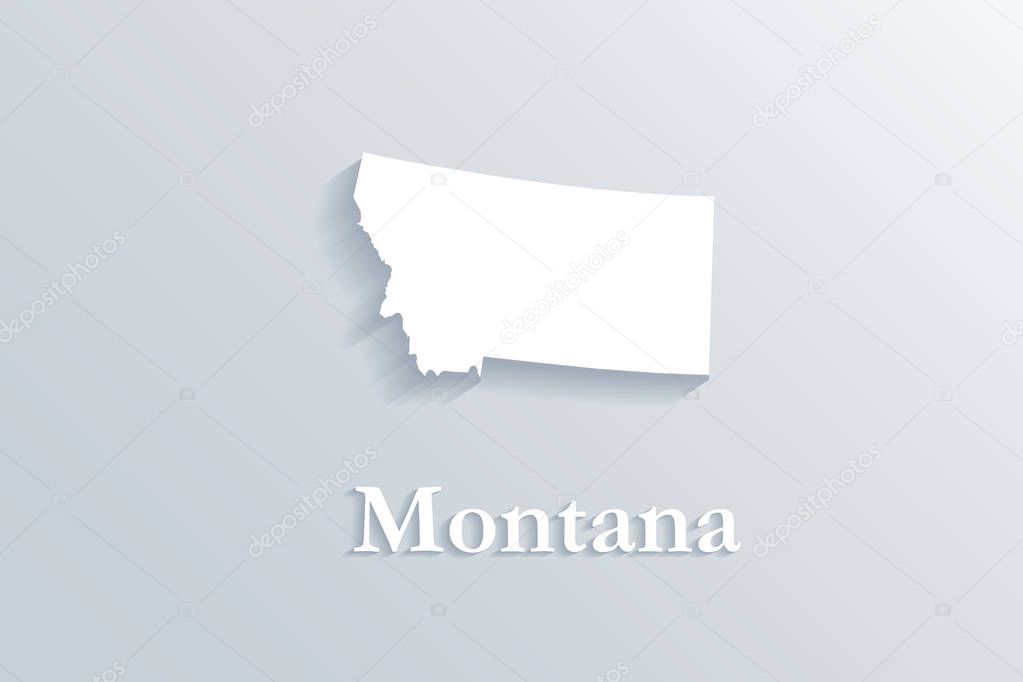 Montana map white vector image design illustration logo