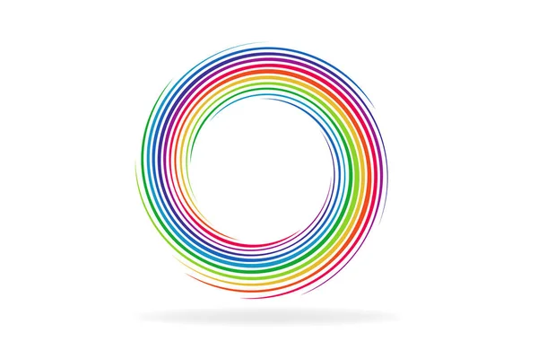 Spiral dalgalar renkler palet logosu — Stok Vektör