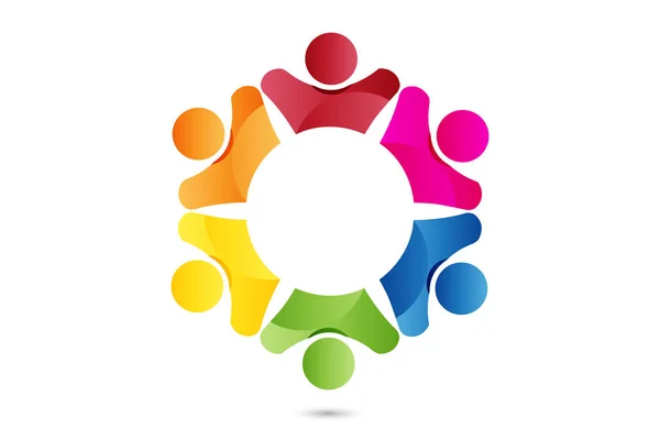 Logotipo parceiros de trabalho em equipe id card pessoas de negócios —  Vetores de Stock