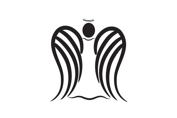 Angelo ali vettoriale logo — Vettoriale Stock
