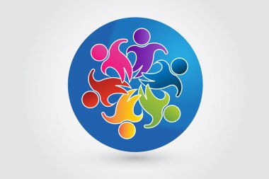 Logo takım çalışması iş insanları birlik ortakları kucaklaşmada arkadaşlık
