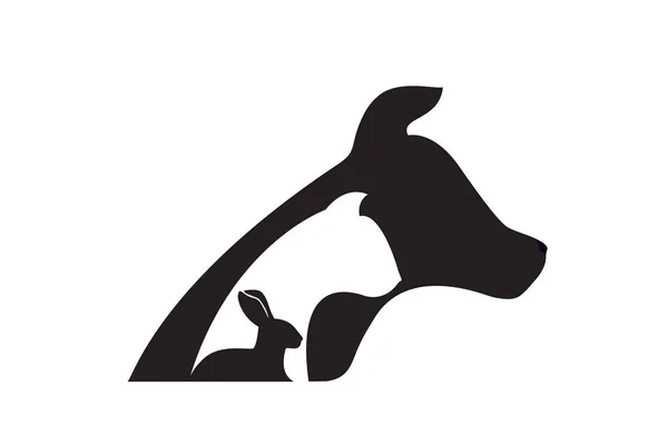 Logo veterinario per cani, gatti e conigli — Vettoriale Stock