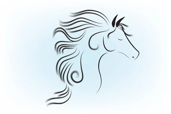 Logo icono de caballo — Vector de stock