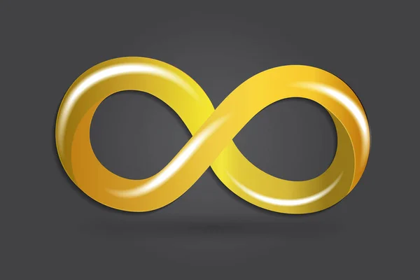 Символ безкінечності золото — стоковий вектор