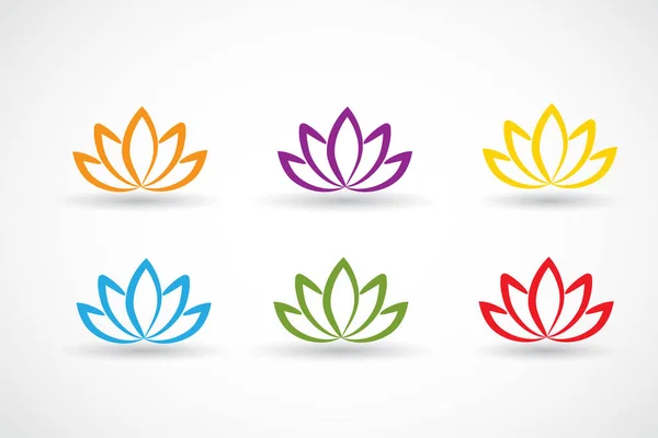 Set van Lotus bloem identiteitskaart Business logo vector — Stockvector