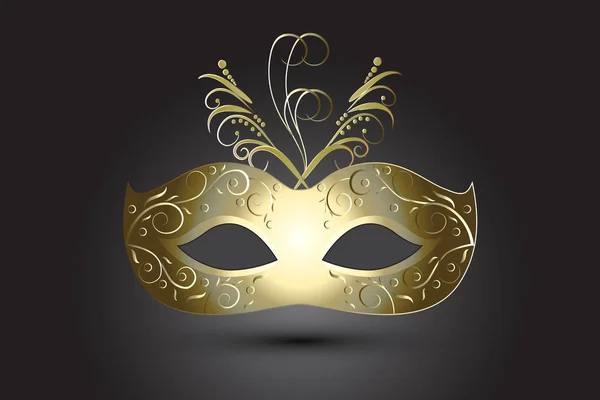 Máscara de carnaval em fundo preto — Vetor de Stock