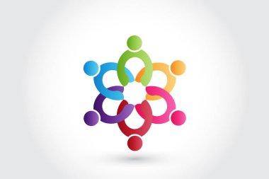 Logo takım çalışması el ele tutuşarak