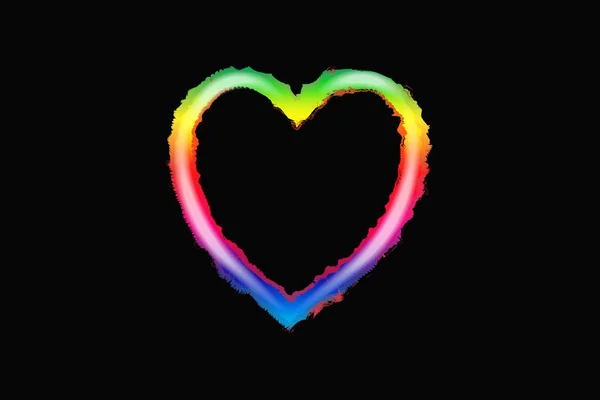 Regenboog liefde hart logo vector — Stockvector
