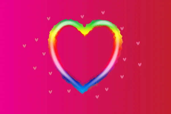 Arco iris amor corazón logo vector — Vector de stock