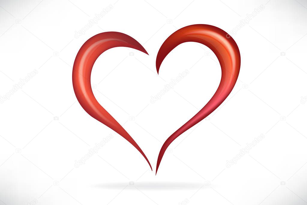 Happy valentines heart symbol logo vector image