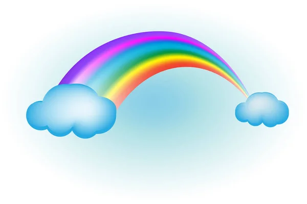 Arco iris con nubes — Vector de stock
