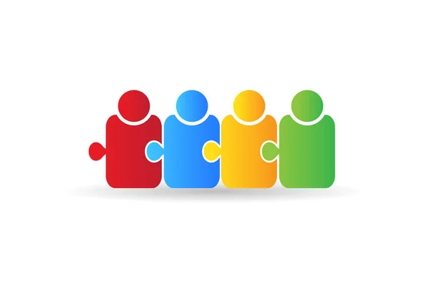 Teamwork People Logo — Stockvektor