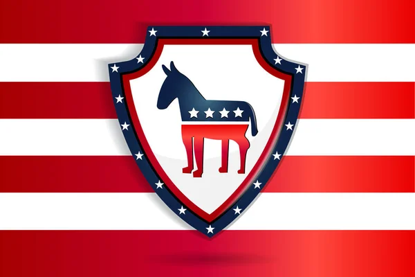 Shield met USA Donkey symbool — Stockvector