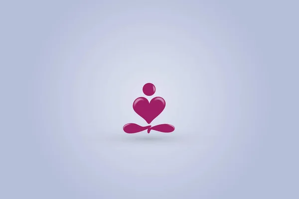 Yoga Man Liefde Hart Logo — Stockvector