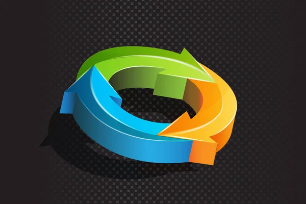 Logo 3D arrows business — Stock Vector
