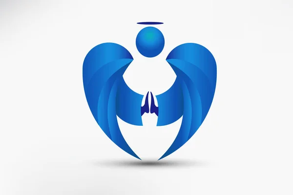 Logo ängel bön — Stock vektor